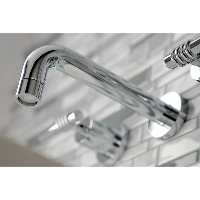 Kingston Sona KS8121ML - Milano Double-Handle 3-Hole Wall Mount Bathroom Faucet, Polished Chrome