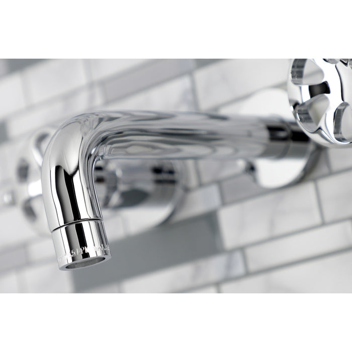 Kingston Sona KS8121RX - Belknap Double-Handle 3-Hole Wall Mount Bathroom Faucet, Polished Chrome
