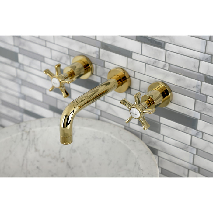 Hamilton KS8122NX Two-Handle 3-Hole Wall Mount Bathroom Faucet, Polished Brass