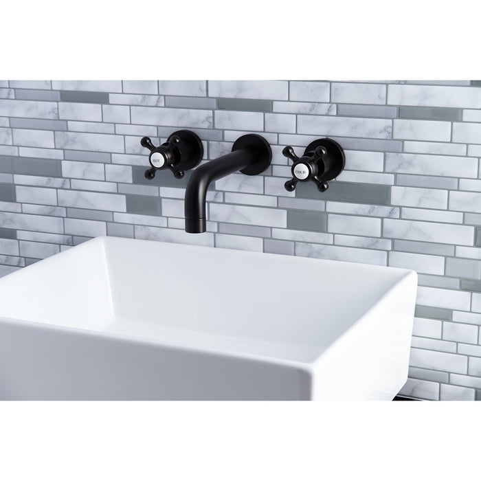 Kingston Sona KS8125BX - Metropolitan Double-Handle 3-Hole Wall Mount Bathroom Faucet, Oil Rubbed Bronze