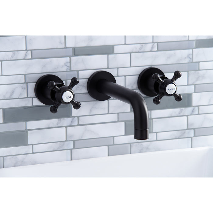 Kingston Sona KS8125BX - Metropolitan Double-Handle 3-Hole Wall Mount Bathroom Faucet, Oil Rubbed Bronze