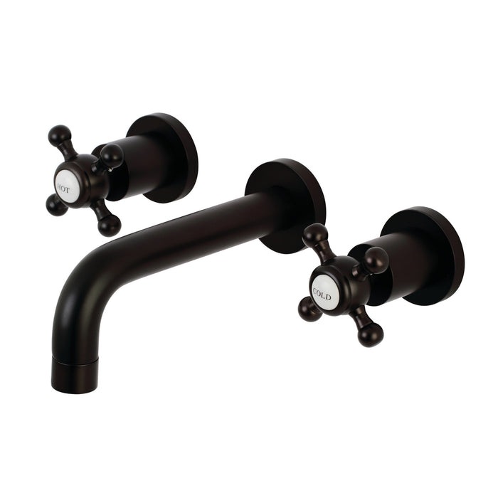 Kingston Sona KS8125BX - Metropolitan Double-Handle 3-Hole Wall Mount Bathroom Faucet, Oil Rubbed Bronze