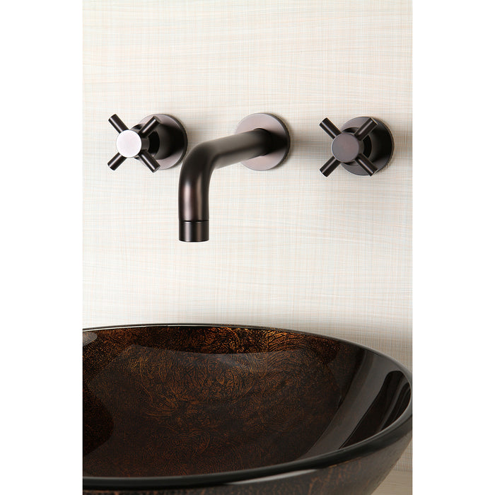 Kingston Sona KS8125DX - Concord Double-Handle 3-Hole Wall Mount Bathroom Faucet, Oil Rubbed Bronze