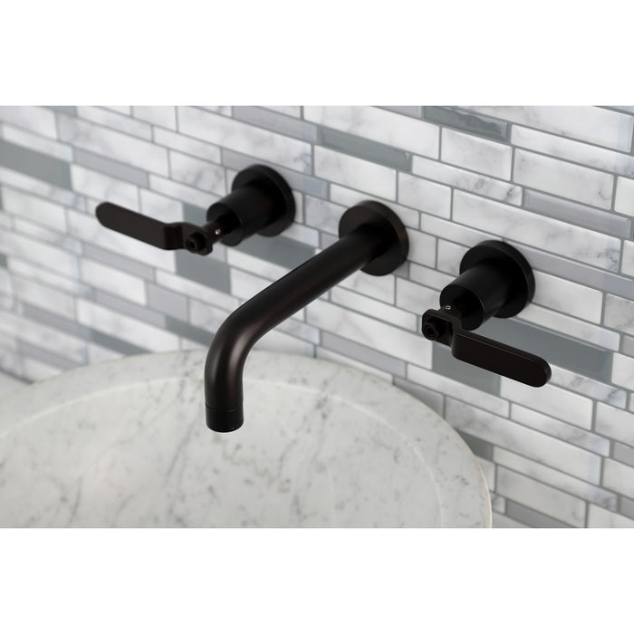 Whitaker KS8125KL Two-Handle 3-Hole Wall Mount Bathroom Faucet, Oil Rubbed Bronze