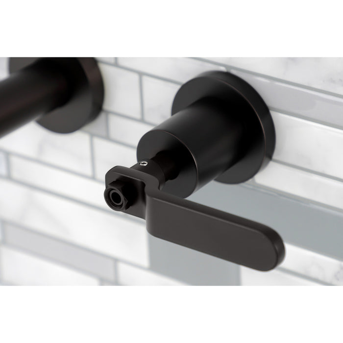 Kingston Sona KS8125KL - Whitaker Double-Handle 3-Hole Wall Mount Bathroom Faucet, Oil Rubbed Bronze