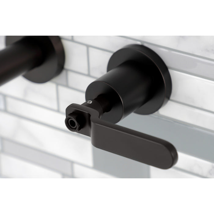 Whitaker KS8125KL Two-Handle 3-Hole Wall Mount Bathroom Faucet, Oil Rubbed Bronze