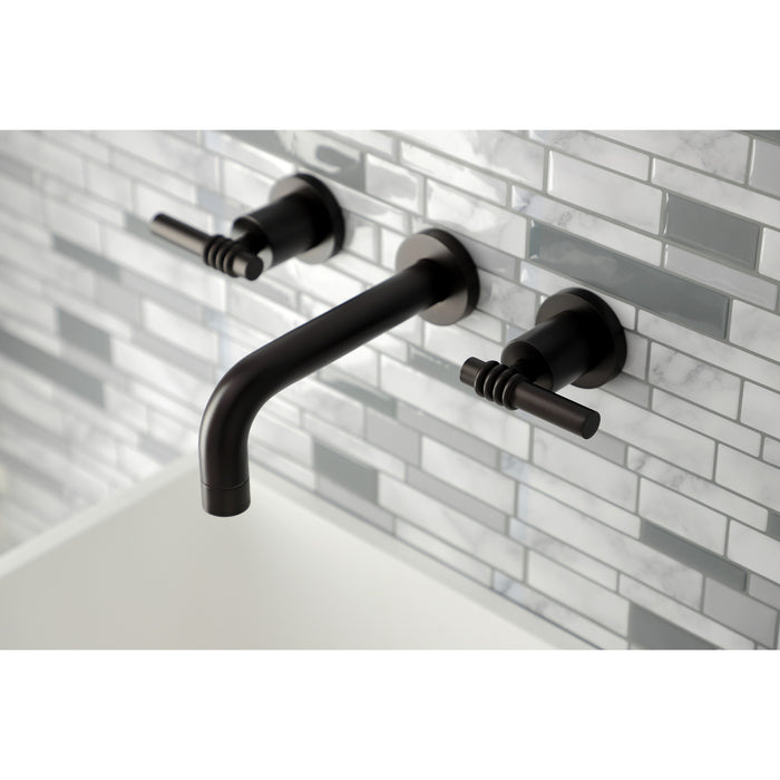 Kingston Sona KS8125ML - Milano Double-Handle 3-Hole Wall Mount Bathroom Faucet, Oil Rubbed Bronze