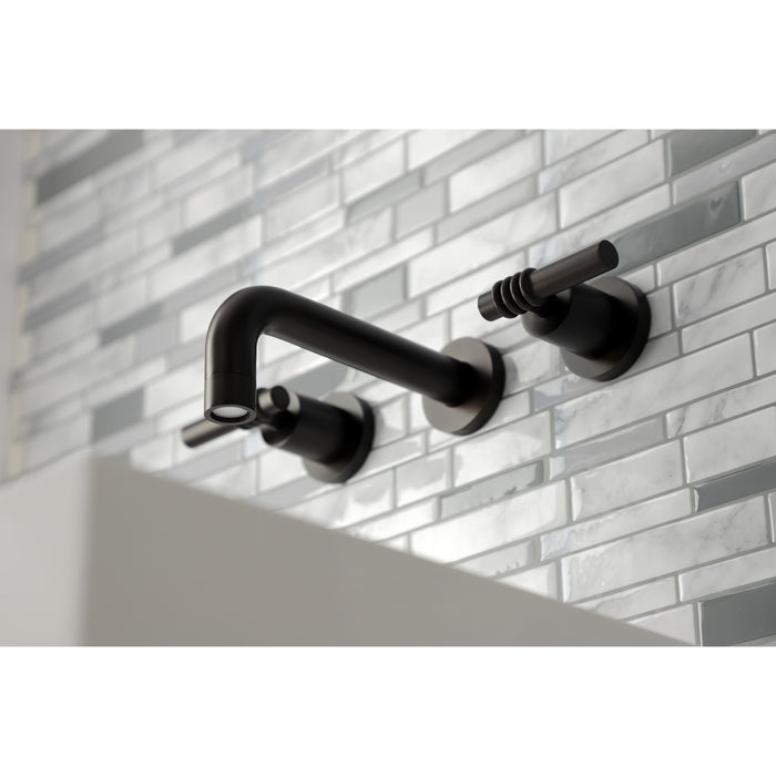 Kingston Sona KS8125ML - Milano Double-Handle 3-Hole Wall Mount Bathroom Faucet, Oil Rubbed Bronze