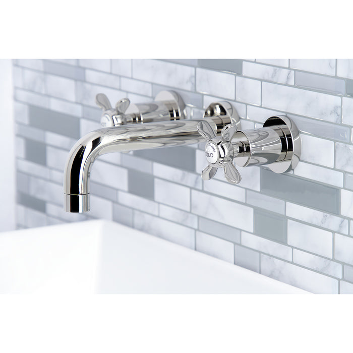Kingston Sona KS8126BEX - Essex Double-Handle 3-Hole Wall Mount Bathroom Faucet, Polished Nickel