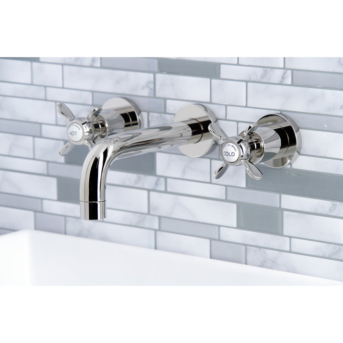 Kingston Sona KS8126BEX - Essex Double-Handle 3-Hole Wall Mount Bathroom Faucet, Polished Nickel