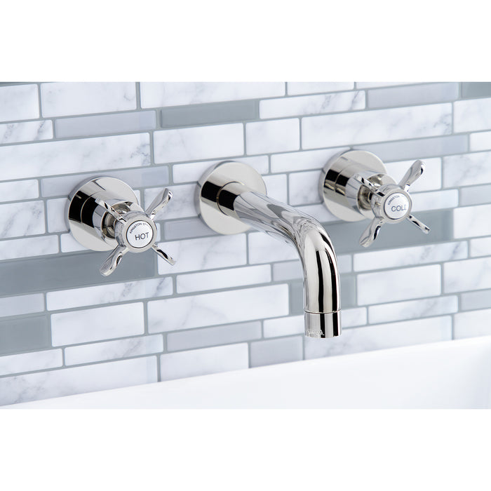 Kingston Sona KS8126BEX - Essex Double-Handle 3-Hole Wall Mount Bathroom Faucet, Polished Nickel