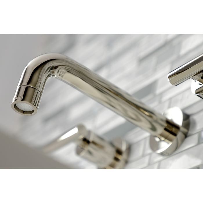 Kingston Sona KS8126CML - Manhattan Double-Handle 3-Hole Wall Mount Bathroom Faucet, Polished Nickel