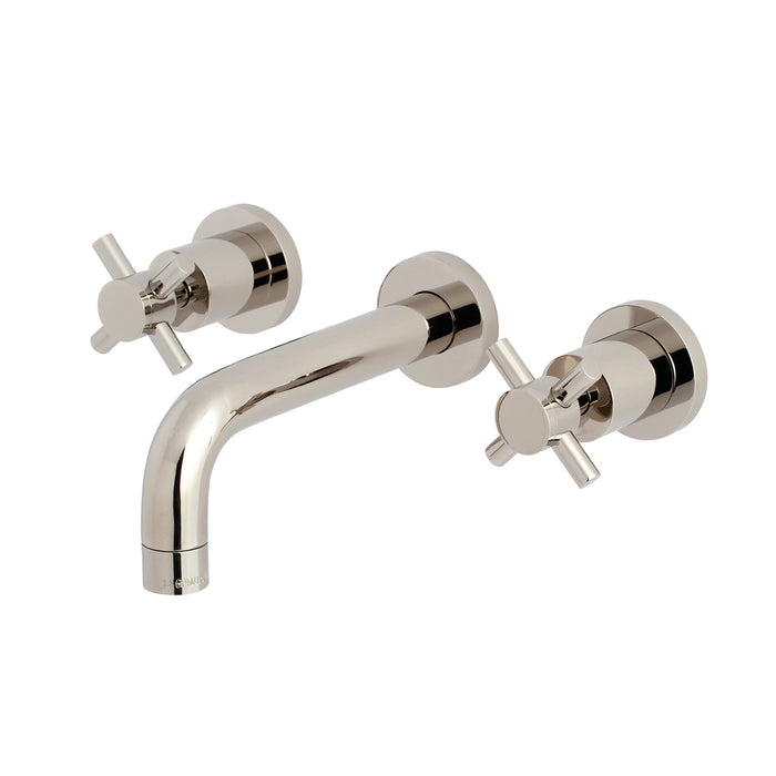 Kingston Sona KS8126DX - Concord Double-Handle 3-Hole Wall Mount Bathroom Faucet, Polished Nickel