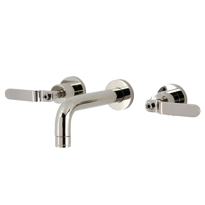 Kingston Sona KS8126KL - Whitaker Double-Handle 3-Hole Wall Mount Bathroom Faucet, Polished Nickel