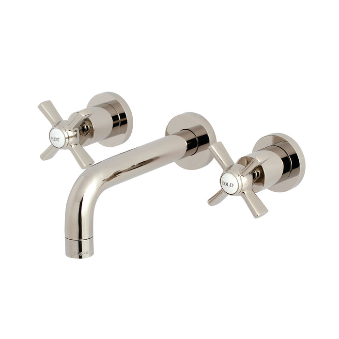 Kingston Sona KS8126ZX - Millennium Double-Handle 3-Hole Wall Mount Bathroom Faucet, Polished Nickel