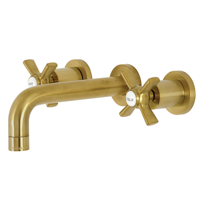 Kingston Sona KS8127ZX - Millennium Double-Handle 3-Hole Wall Mount Bathroom Faucet, Brushed Brass