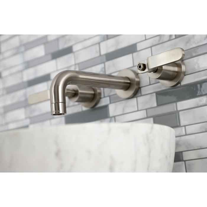 Whitaker KS8128KL Two-Handle 3-Hole Wall Mount Bathroom Faucet, Brushed Nickel