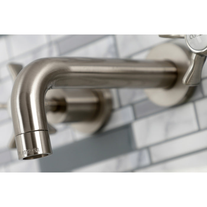 Kingston Sona KS8128NX - Hamilton Double-Handle 3-Hole Wall Mount Bathroom Faucet, Brushed Nickel