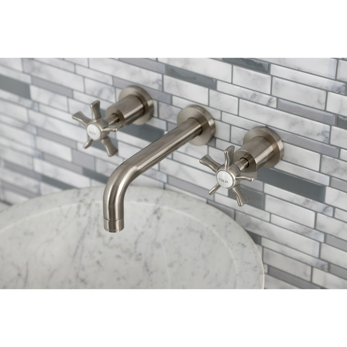 Kingston Sona KS8128NX - Hamilton Double-Handle 3-Hole Wall Mount Bathroom Faucet, Brushed Nickel