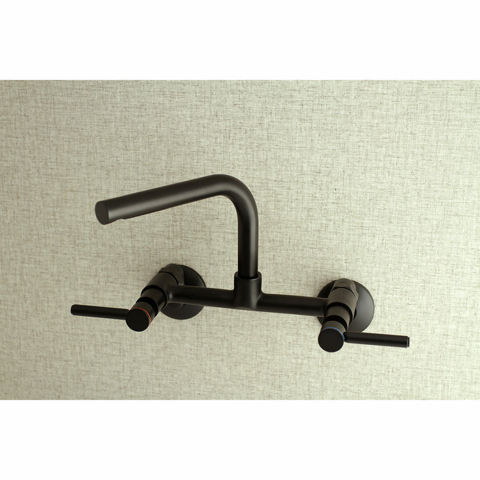 Kingston Sona KS812MB - Concord Two-Handle 2-Hole Wall Mount Bridge Kitchen Faucet, Matte Black