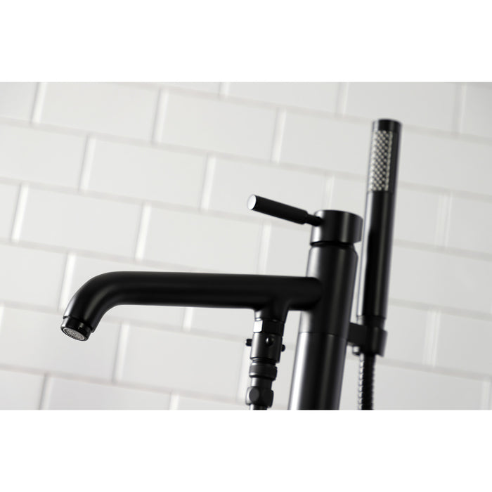Kingston Sona KS8130DKL - Kaiser Single-Handle 1-Hole Freestanding Tub Faucet with Hand Shower, Matte Black