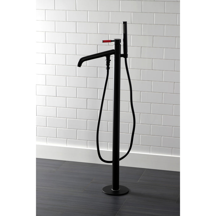 Kingston Sona KS8130DKL - Kaiser Single-Handle 1-Hole Freestanding Tub Faucet with Hand Shower, Matte Black