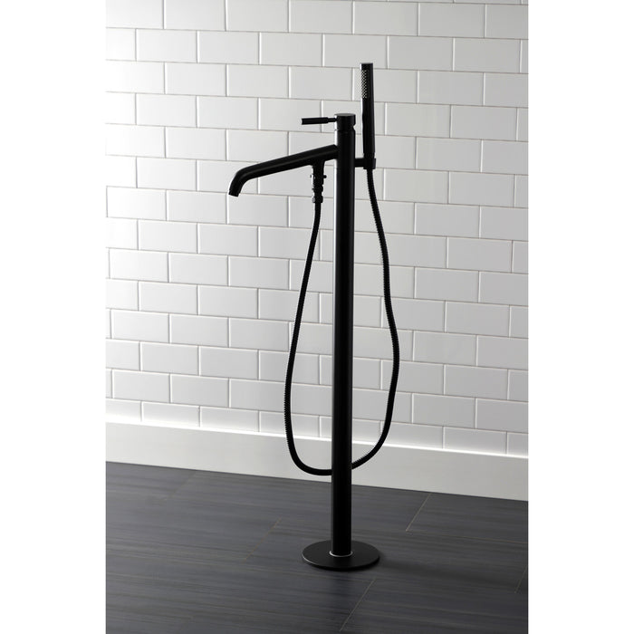 Kingston Sona KS8130DKL - Kaiser Single-Handle 1-Hole Freestanding Tub Faucet with Hand Shower, Matte Black
