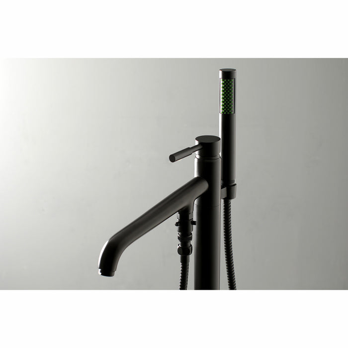 Kingston Sona KS8130DL - Concord Single-Handle 1-Hole Freestanding Tub Faucet with Hand Shower, Matte Black