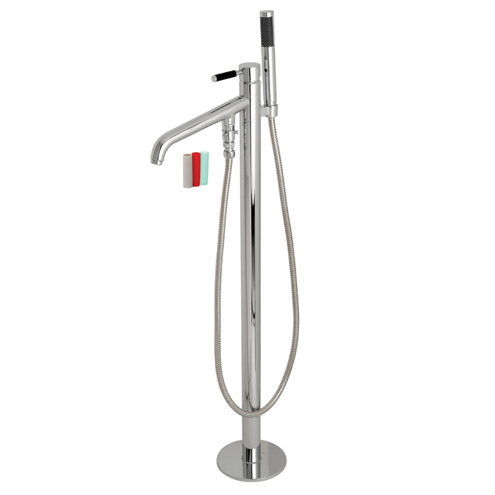 Kingston Sona KS8131DKL - Kaiser Single-Handle 1-Hole Freestanding Tub Faucet with Hand Shower, Polished Chrome
