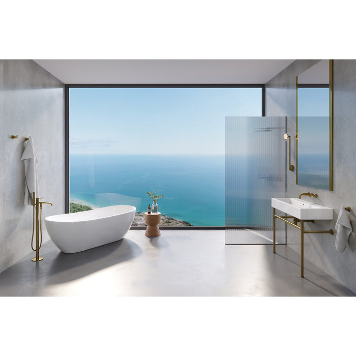 Kingston Sona KS8131DL - Concord Single-Handle 1-Hole Freestanding Tub Faucet with Hand Shower, Polished Chrome