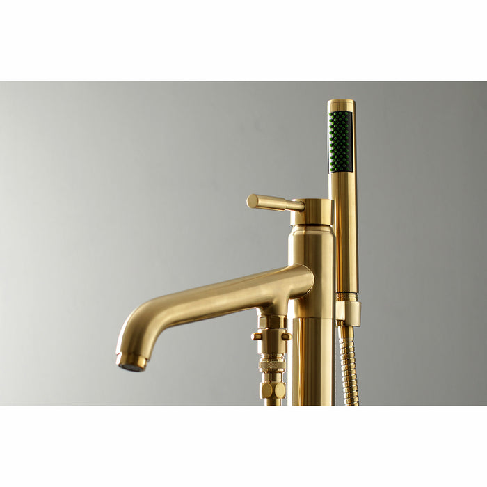 Kingston Sona KS8137DL - Concord Single-Handle 1-Hole Freestanding Tub Faucet with Hand Shower, Brushed Brass