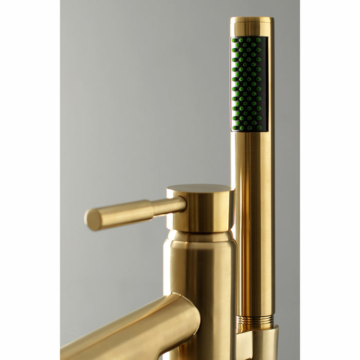Kingston Sona KS8137DL - Concord Single-Handle 1-Hole Freestanding Tub Faucet with Hand Shower, Brushed Brass