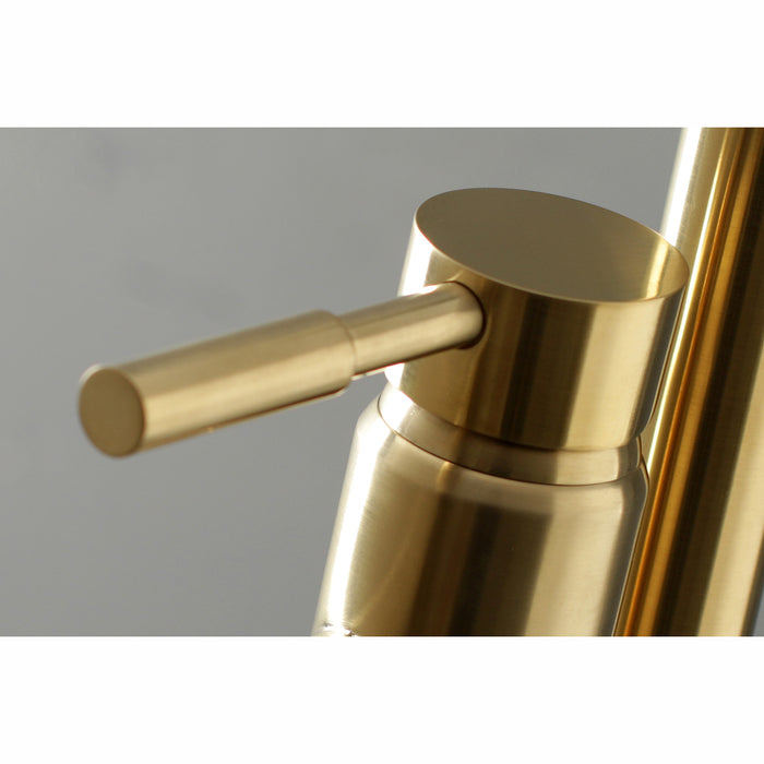 Kingston Sona KS8137DL - Concord Single-Handle 1-Hole Freestanding Tub Faucet with Hand Shower, Brushed Brass