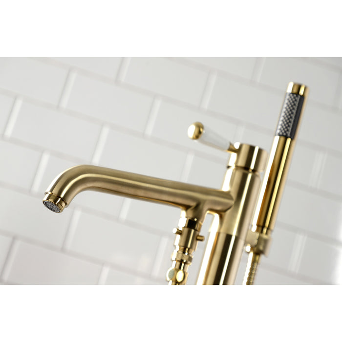 Kingston Tulare KS8137DPL - Paris Single-Handle 1-Hole Freestanding Tub Faucet, Brushed Brass