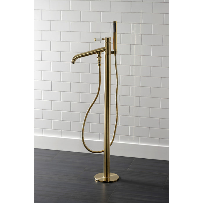 Kingston Tulare KS8137DPL - Paris Single-Handle 1-Hole Freestanding Tub Faucet, Brushed Brass
