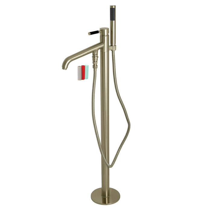 Kingston Sona KS8138DKL - Kaiser Single-Handle 1-Hole Freestanding Tub Faucet with Hand Shower, Brushed Nickel