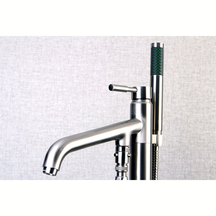 Kingston Sona KS8138DL - Concord Single-Handle 1-Hole Freestanding Tub Faucet with Hand Shower, Brushed Nickel