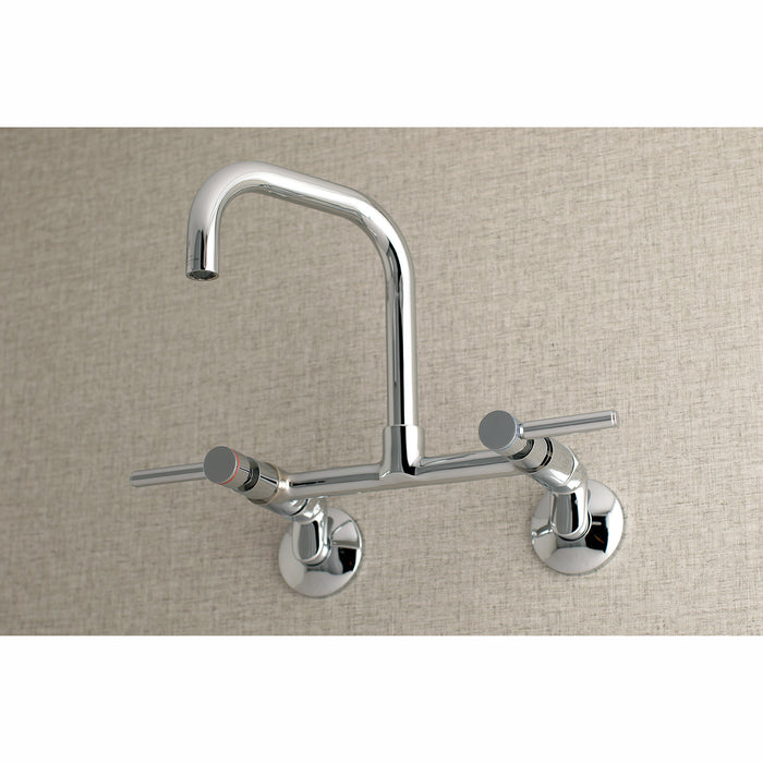 Concord KS813C Double-Handle 2-Hole Wall-Mount Bridge Kitchen Faucet, Polished Chrome