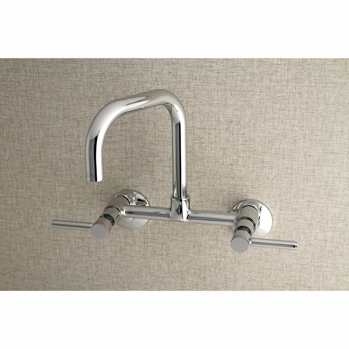 Concord KS813C Double-Handle 2-Hole Wall-Mount Bridge Kitchen Faucet, Polished Chrome