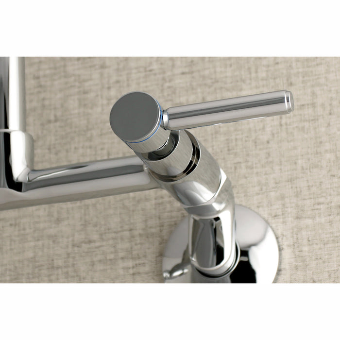Concord KS813C Double-Handle 2-Hole Wall-Mount Bridge Kitchen Faucet, Polished Chrome