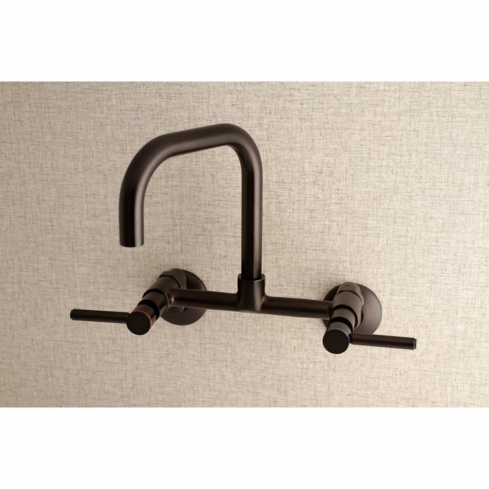 Kingston Sona KS813ORB - Concord Two-Handle 2-Hole Wall Mount Bridge Kitchen Faucet, Oil Rubbed Bronze