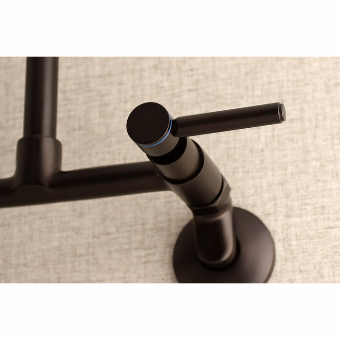 Kingston Sona KS813ORB - Concord Two-Handle 2-Hole Wall Mount Bridge Kitchen Faucet, Oil Rubbed Bronze