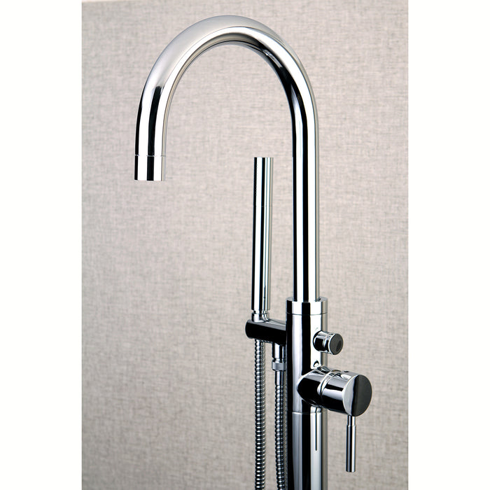 Kingston Sona KS8151DL - Concord Single-Handle 1-Hole Freestanding Tub Faucet with Hand Shower, Polished Chrome