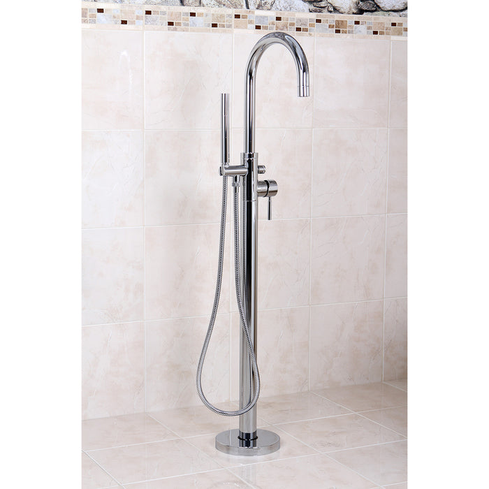 Kingston Sona KS8151DL - Concord Single-Handle 1-Hole Freestanding Tub Faucet with Hand Shower, Polished Chrome