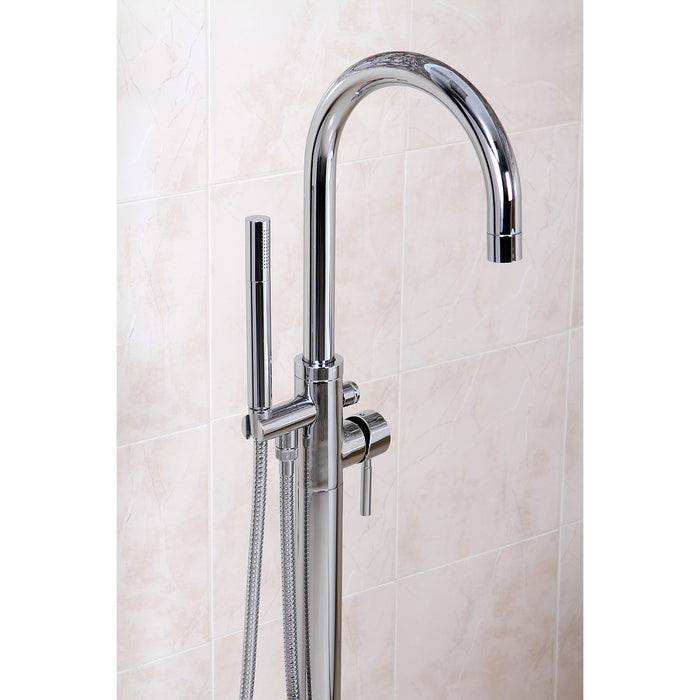Kingston Sona KS8151DL - Concord Single-Handle 1-Hole Freestanding Tub Faucet with Hand Shower, Polished Chrome