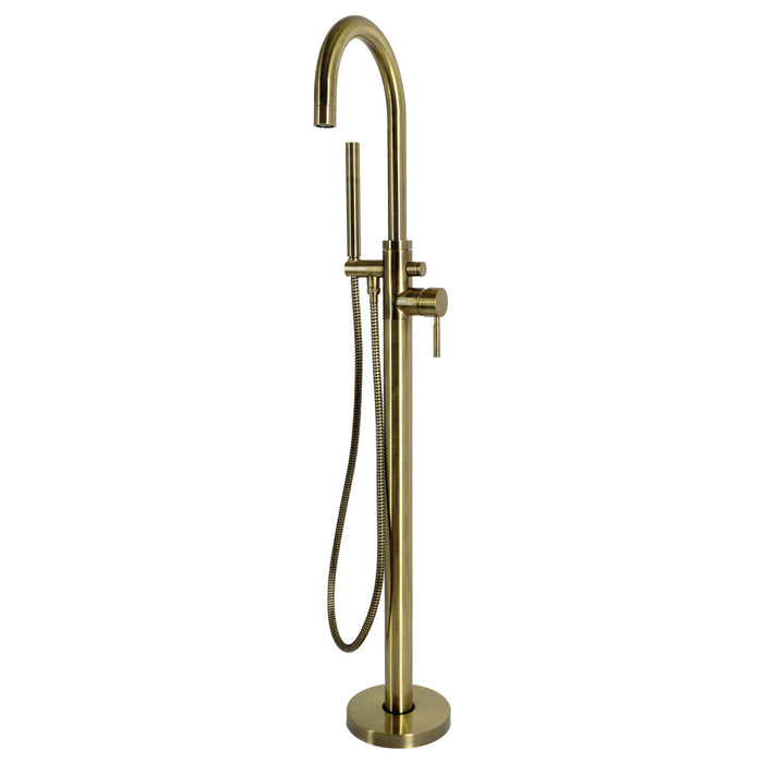 Kingston Concord KS8153DL Single-Handle 1-Hole Freestanding Tub Faucet with Hand Shower, Antique Brass