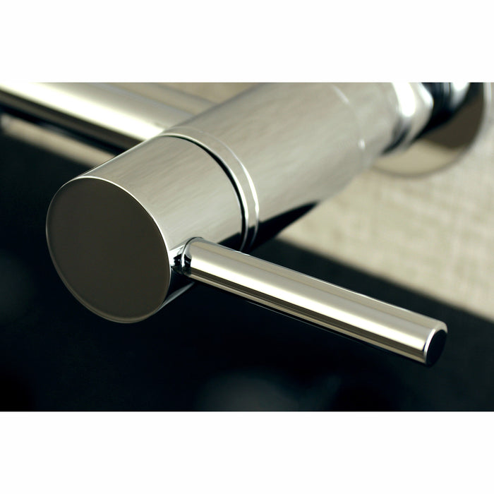 Kingston Sona KS8161DL - Concord Two-Handle 2-Hole Wall Mount Bridge Kitchen Faucet, Polished Chrome