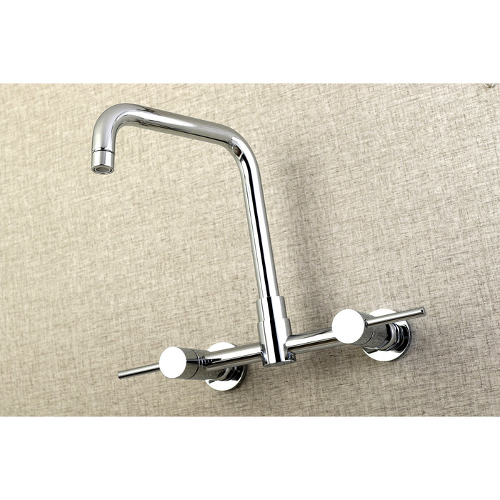 Kingston Sona KS8161DL - Concord Two-Handle 2-Hole Wall Mount Bridge Kitchen Faucet, Polished Chrome