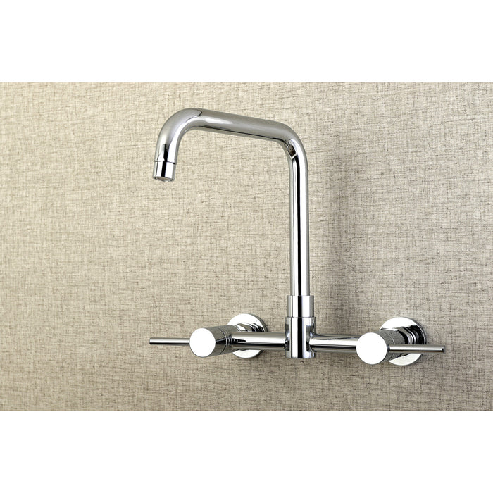 Kingston Sona KS8161DL - Concord Two-Handle 2-Hole Wall Mount Bridge Kitchen Faucet, Polished Chrome