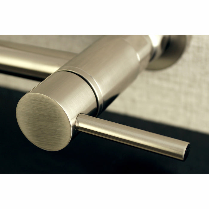 Kingston Sona KS8168DL - Concord Two-Handle 2-Hole Wall Mount Bridge Kitchen Faucet, Brushed Nickel